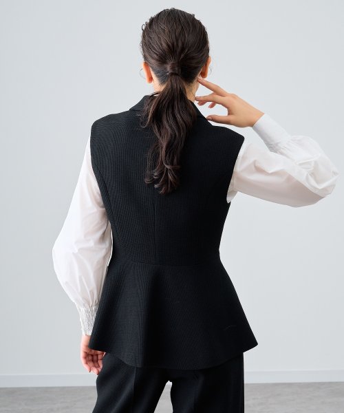 【セットアップ対応商品】モノトーンワッフルペプラムジレ 着用サイズ なし