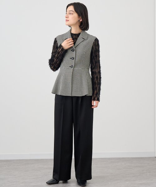 【セットアップ対応商品】モノトーンワッフルペプラムジレ 着用サイズ なし