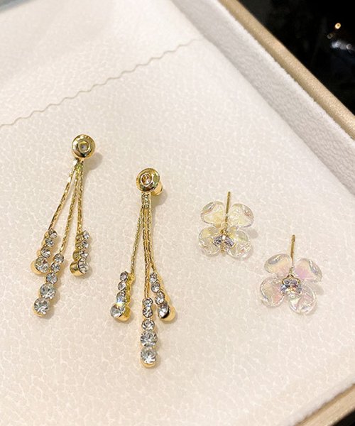 shoppinggo(ショッピングゴー)/ピアス パール 揺れる 2way ロングピアス 大ぶり モチーフピアス 花 可愛い イヤリング 人気アクセサリー 二次会 結婚式/img08