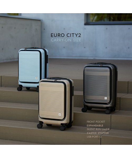 バーマス ユーロシティ2 スーツケース 機内持ち込み Sサイズ 38L 45L 拡張機能 キャスターストッパー フロントオープン BERMAS 60295 45L EURO ｜約