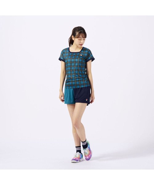 FILA（ZETT Ladies）(フィラ（ゼット　レディース）)/【テニス】スクエアネックTシャツ チェック柄 スポーツウェア レディース/img08