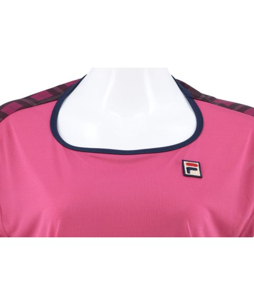 FILA（ZETT Ladies）(フィラ（ゼット　レディース）)/【テニス】フラスコネックTシャツ チェック柄 スポーツウェア レディース/img04