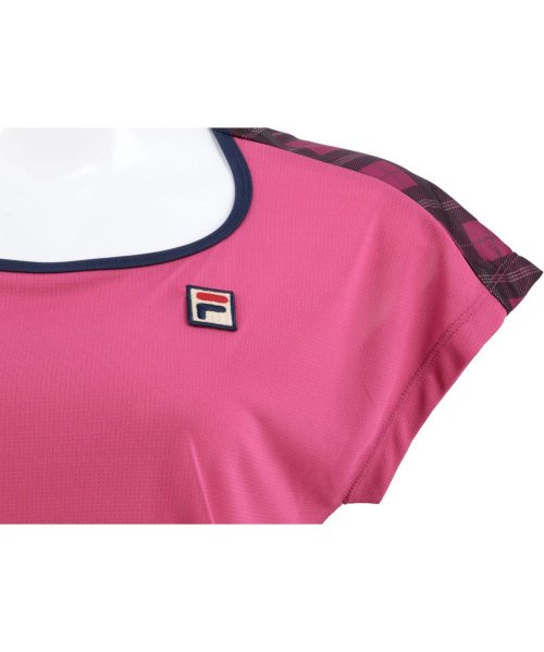 FILA（ZETT Ladies）(フィラ（ゼット　レディース）)/【テニス】フラスコネックTシャツ チェック柄 スポーツウェア レディース/img05