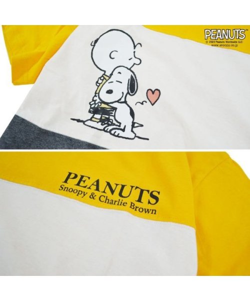  PEANUTS( ピーナッツ)/スヌーピー BIG Tシャツ PEANUT ポケット付き プリント チャーリーブラウン S M L/img03