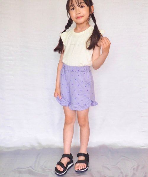 SHOO・LA・RUE(Kids) (シューラルーキッズ)/【110－140cm/接触冷感】肩フリルノースリTシャツ/img14