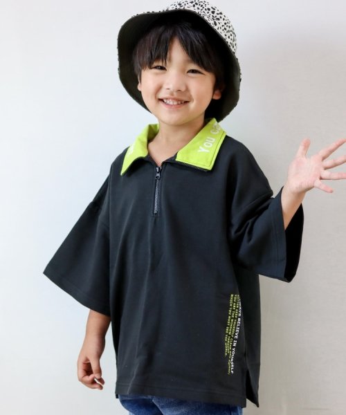 SHOO・LA・RUE(Kids) (シューラルーキッズ)/【110－140cm】ミニ裏毛ハーフジップ五分袖プルオーバー/img11