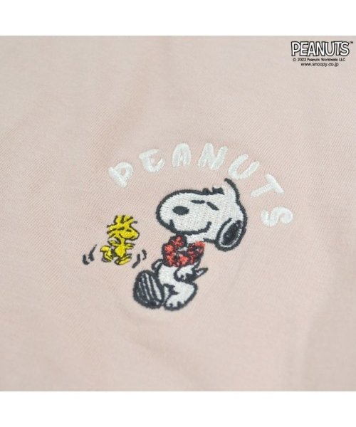  PEANUTS( ピーナッツ)/スヌーピー Tシャツ 半袖 レディース 刺繍 ハワイアン SNOOPY PEANUTS/img02