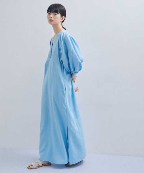 【逸品シリーズ】リネンボリュームスリーブワンピース 逸品シリーズ