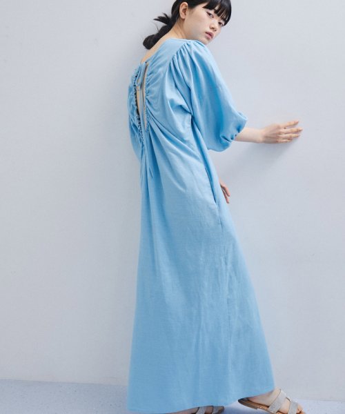 【逸品シリーズ】リネンボリュームスリーブワンピース 逸品シリーズ