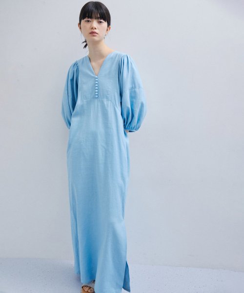 【逸品シリーズ】リネンボリュームスリーブワンピース 逸品シリーズ