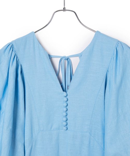 【逸品シリーズ】リネンボリュームスリーブワンピース 逸品シリーズ