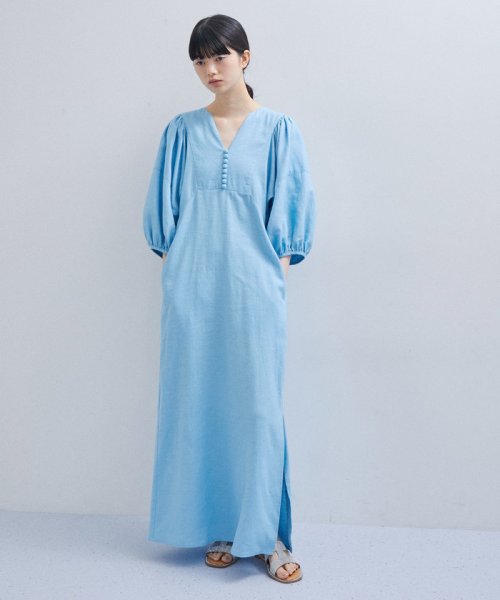 【逸品シリーズ】リネンボリュームスリーブワンピース 逸品シリーズ