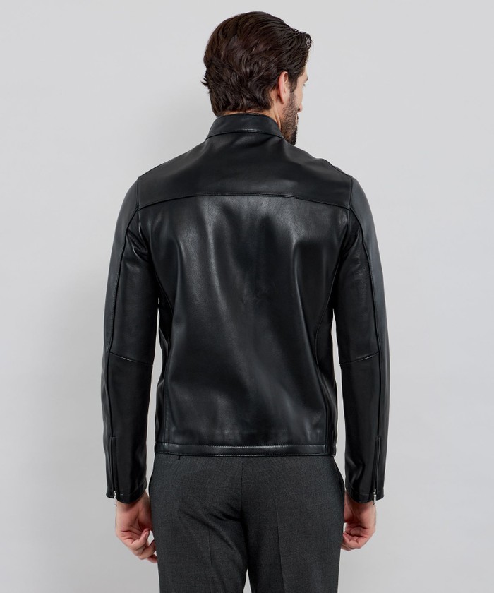 MACKINTOSH 白タグ レザーライダースジャケット ADVIE ブラック Sheep oily two tone レザーダブルライダースジャケット[VJJ3075