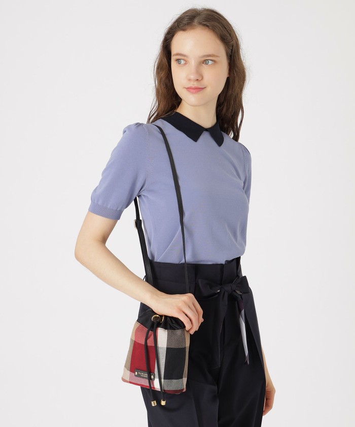 ショルダーバッグ バッグ クレストブリッジ チェック キャンバス 巾着 BLUE LABEL CRESTBRIDGE（ブルーレーベルクレストブリッジ）の
