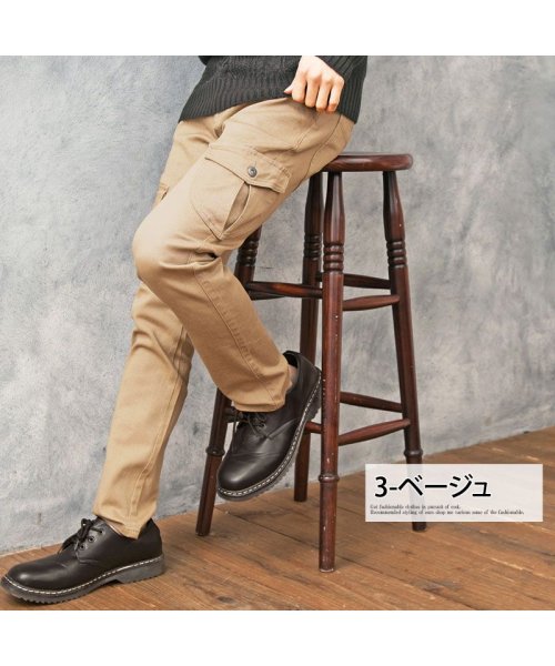 TopIsm(トップイズム)/カーゴパンツ メンズ デニム スキニーパンツ チノパン タイト 細身 ストレッチ スリムパンツ テーパードパンツ 綿パン コットンパンツ アメカジ ミリタリー/img06