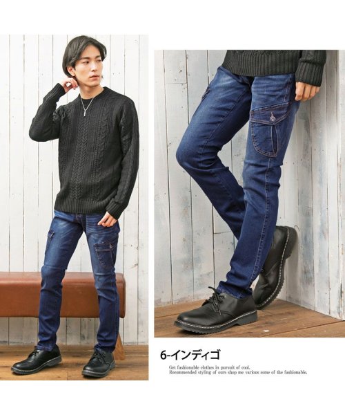 TopIsm(トップイズム)/カーゴパンツ メンズ デニム スキニーパンツ チノパン タイト 細身 ストレッチ スリムパンツ テーパードパンツ 綿パン コットンパンツ アメカジ ミリタリー/img13