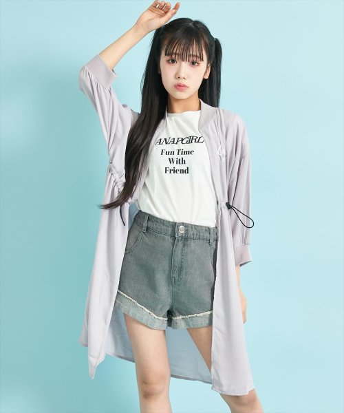 ANAP　GiRL(アナップガール)/ロング丈シアーブルゾン×ロゴTシャツSET/img01