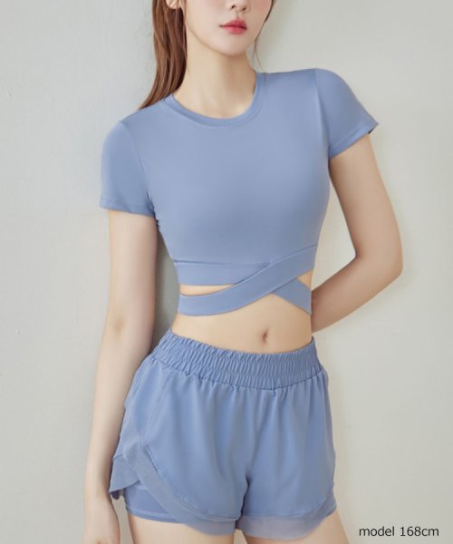 SEU(エスイイユウ)/半袖トップ タンクトップ インナー ヨガ ジム Tシャツ 韓国ファッション/img17