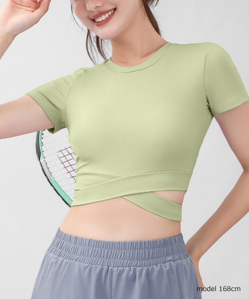 SEU(エスイイユウ)/半袖トップ タンクトップ インナー ヨガ ジム Tシャツ 韓国ファッション/img22