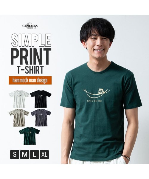  GENELESS(GENELESS)/tシャツ メンズ 半袖 綿100 プリント Tシャツ 夏 半袖tシャツ Uネック インナー コットン/img01