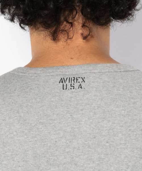 AVIREX(AVIREX)/《DAILY/デイリー》RIB S/S V－NECK T－SHIRT/リブ 半袖 ブイネック Tシャツ  デイリーウェア/img17