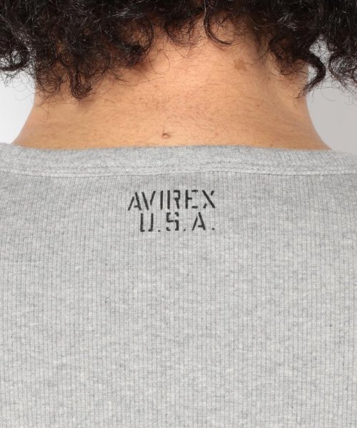 AVIREX(AVIREX)/《DAILY/デイリー》RIB L/S CREW NECK T－SHIRT/リブ 長袖 クルーネック Tシャツ  デイリーウェア/img11