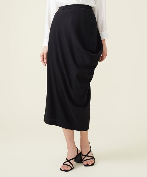 デニットジョーゼットサイドドレープスカート 人気・おすすめ｜使いやすい・旅行におすすめ 品質保証 全国発送 在庫限り