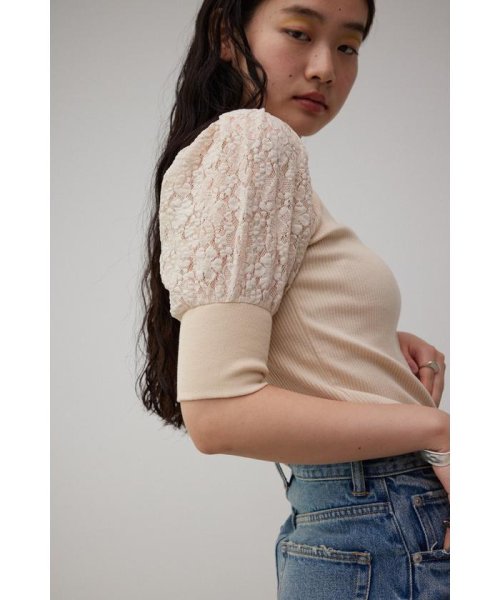 AZUL by moussy(アズールバイマウジー)/LACE SLEEVE PUFF TOPS/img02