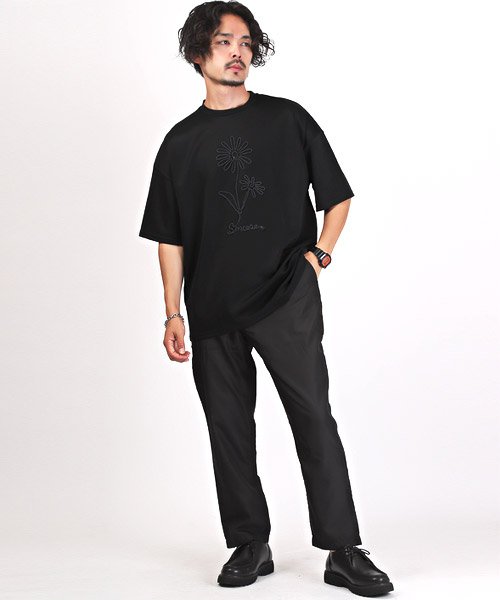 LUXSTYLE(ラグスタイル)/ポンチ切替半袖ビッグTシャツ/Tシャツ メンズ レディース 半袖 ポンチ 刺繍 ビッグシルエット/img05