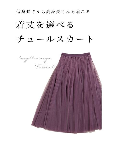 Sawa a la mode(サワアラモード)/自分好みの丈が選べるチュールフレアスカート/img01