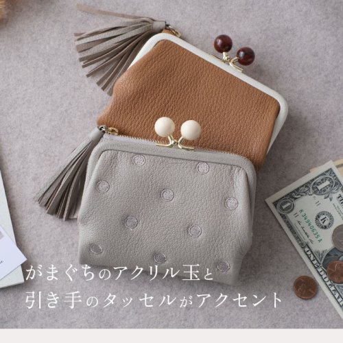 perche ペルケ アクリル玉2つ折りガマ口 perche ペルケ アクリル玉 内側：カードポケット×1 5cm／