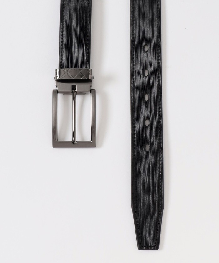 チェックバックルエンボスレザーベルト(505438925)|HANKYU MEN'S