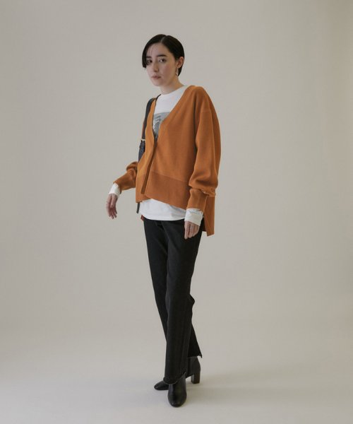 スウェットライクメタルボタンVネックカーディガン【洗える】 着用サイズ ■モデル身長