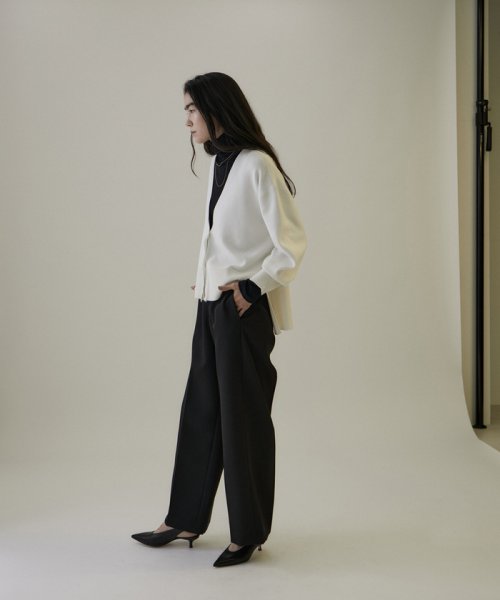 スウェットライクメタルボタンVネックカーディガン【洗える】 着用サイズ ■モデル身長