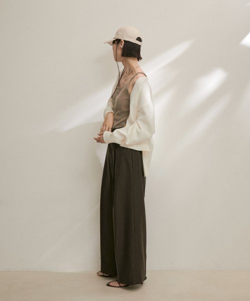 スウェットライクメタルボタンVネックカーディガン【洗える】 着用サイズ ■モデル身長