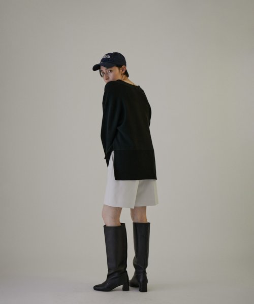 スウェットライクメタルボタンVネックカーディガン【洗える】 着用サイズ ■モデル身長