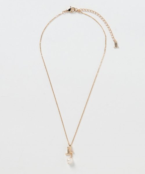 セサンパ ロゴ 淡水パール付きネックレス 合金
