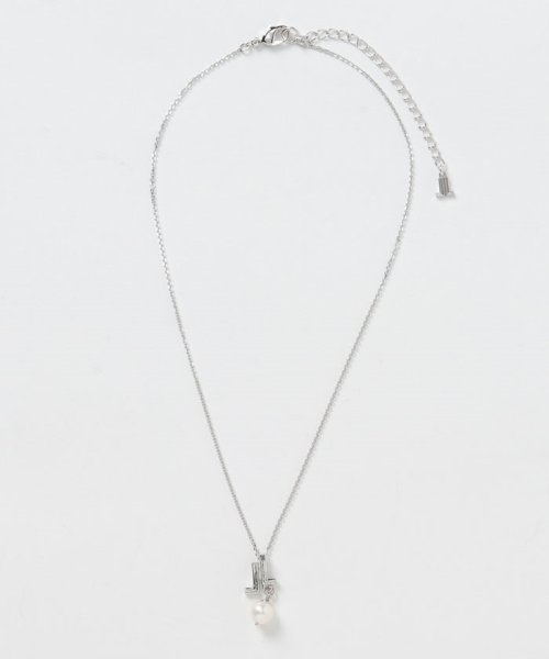 セサンパ ロゴ 淡水パール付きネックレス 合金