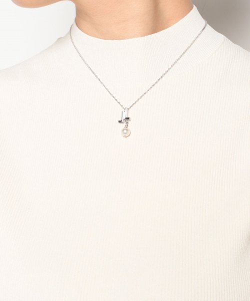 セサンパ ロゴ 淡水パール付きネックレス 合金