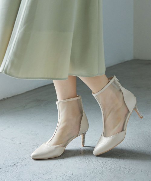 niana ニアナ 結婚式 ブーツ パンプス パーティーシューズ ショートブーツ ブーティ ラメ メッシュ シアー ハイヒール ピンヒール 靴 小さいサイズ 大 5cm 7cm 6cm 4cm ニアナ 9cm 1cm