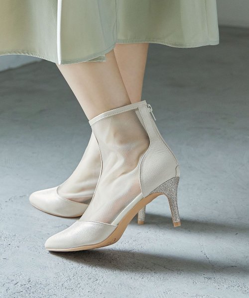 niana ニアナ 結婚式 ブーツ パンプス パーティーシューズ ショートブーツ ブーティ ラメ メッシュ シアー ハイヒール ピンヒール 靴 小さいサイズ 大 5cm 7cm 6cm 4cm ニアナ 9cm 1cm