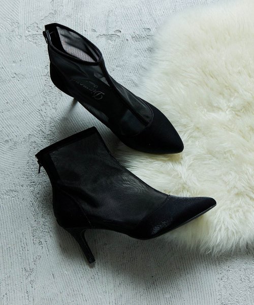 niana ニアナ 結婚式 ブーツ パンプス パーティーシューズ ショートブーツ ブーティ ラメ メッシュ シアー ハイヒール ピンヒール 靴 小さいサイズ 大 5cm 7cm 6cm 4cm ニアナ 9cm 1cm