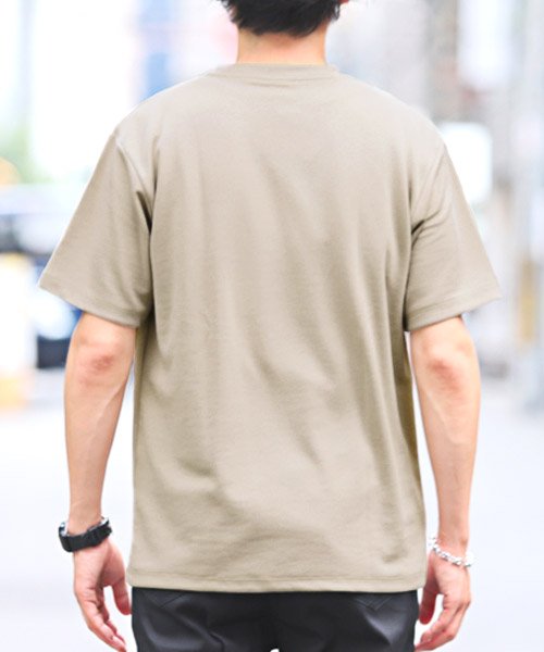 LUXSTYLE(ラグスタイル)/ポンチ斜め切替半袖Tシャツ/Tシャツ メンズ 半袖 メンズTシャツ 半袖Tシャツ ロゴ 切替/img01