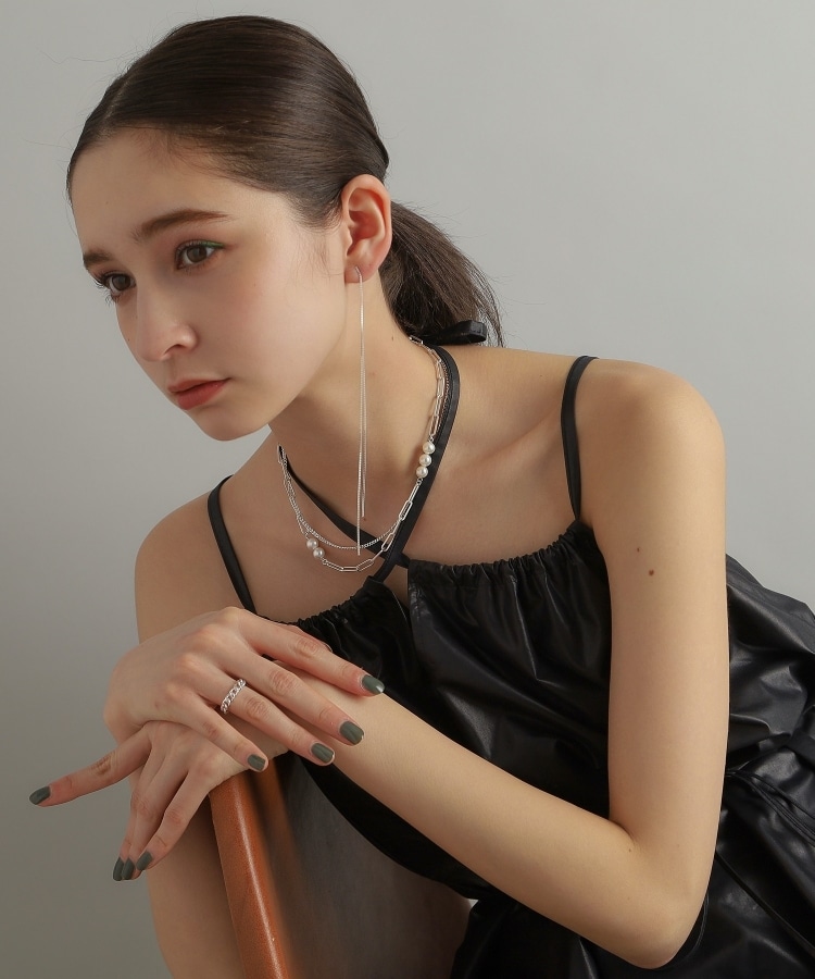 WEB限定】チェーンピアスベネチアン ロングフロントバック(シルバー