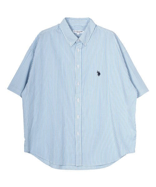 JIGGYS SHOP(ジギーズショップ)/US.POLO ASSN.(ユーエスポロアッスン) ビッグ半袖シャツ / 半袖 シャツ ゆったり ビッグシルエット オーバーサイズ メンズ カジュアル 5分袖 /img18