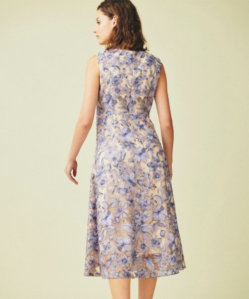 チュールフラワー刺繍ドレス 