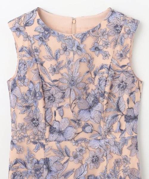 チュールフラワー刺繍ドレス 