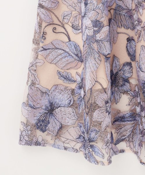 チュールフラワー刺繍ドレス 