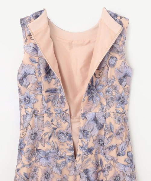 チュールフラワー刺繍ドレス 