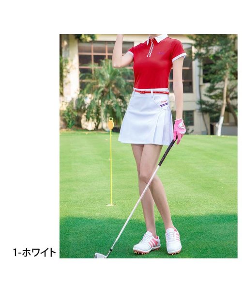 TopIsm(トップイズム)/ゴルフスカート レディース ゴルフウェア プリーツスカート ストレッチ 無地 インナーパンツ裏地付 おしゃれ かわいい 韓国系 小さいサイズ 大きいサイズ/img04